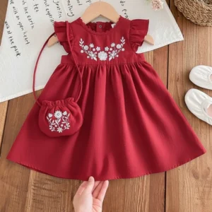 FAHIMCREATION Baby Girls Below Knee Party Dress