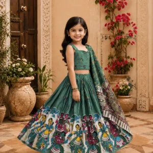 Jayclothing Indi Girls Lehenga Choli Ethnic Wear, Party Wear Printed Lehenga, Choli and Dupatta Set