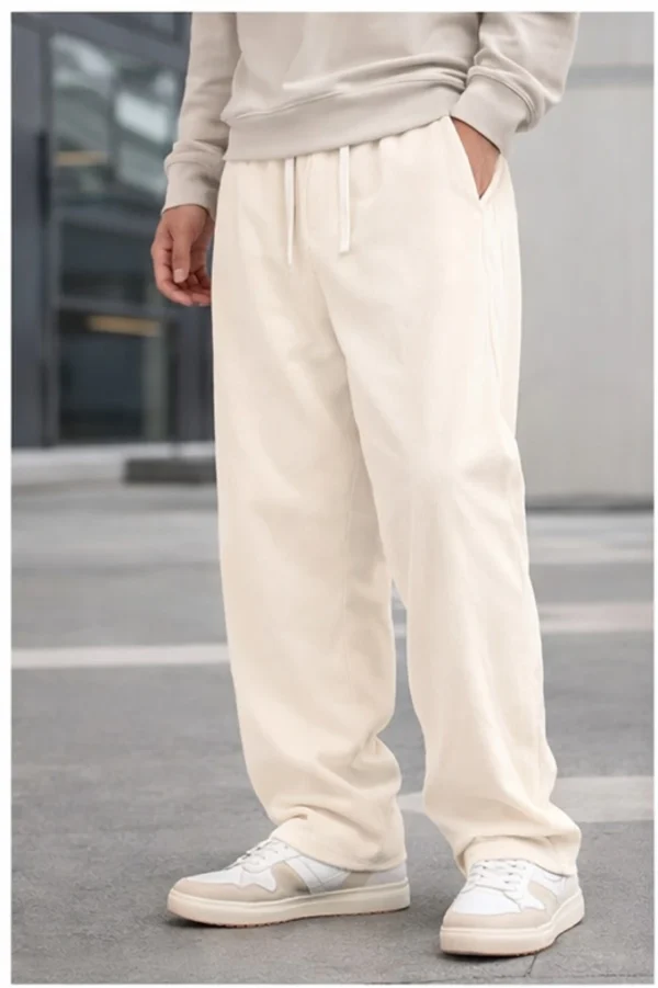 METRONAUT Relaxed Men White Cotton Blend Trousers