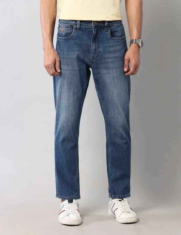 Men Regular Mid Rise Blue Jeans