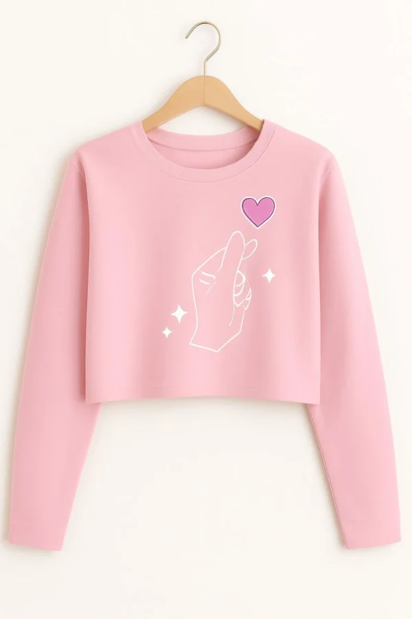 Cropverse Girls Casual Cotton Blend Crop Top (Pink, Pack of 1)