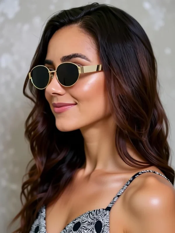 VERICAN UV Protection Round Sunglasses (Free Size) (For Women, Black)
