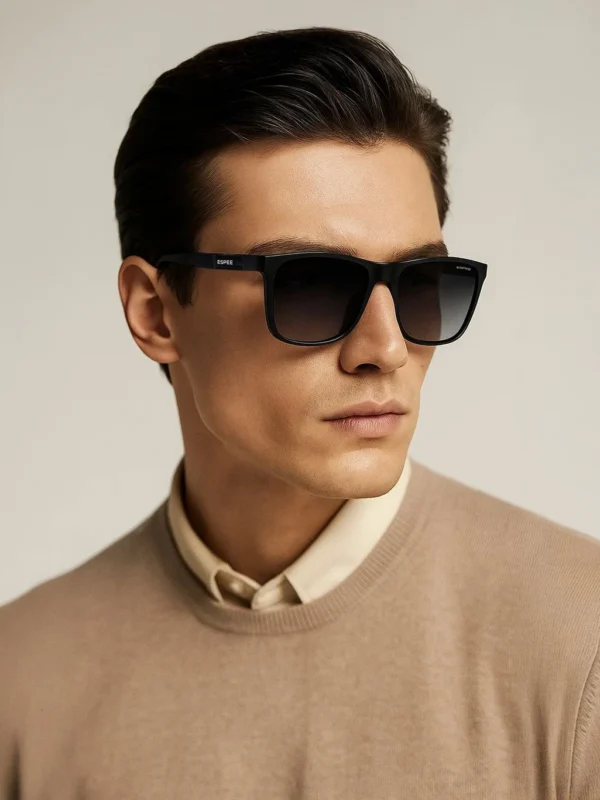 Espee Gradient Retro Square Sunglasses (56) (For Men, Grey)