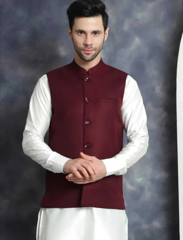AGGARMENTS Men Solid Nehru Jacket