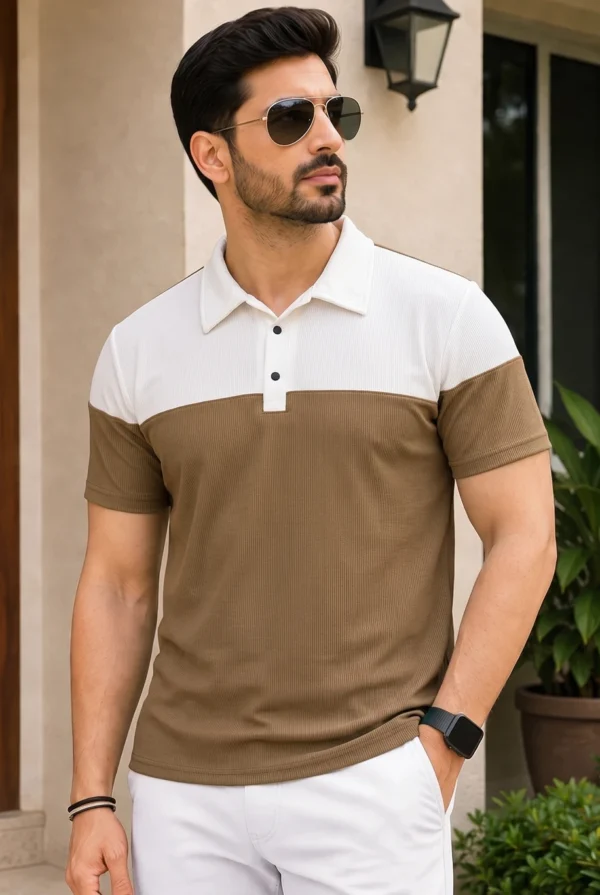 Christy World Men Solid Polo Neck Polycotton Multicolor T-Shirt